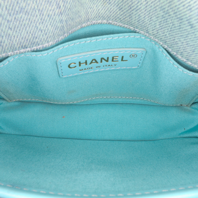 Mini CC Quilted Denim Messenger Flap - Image 4