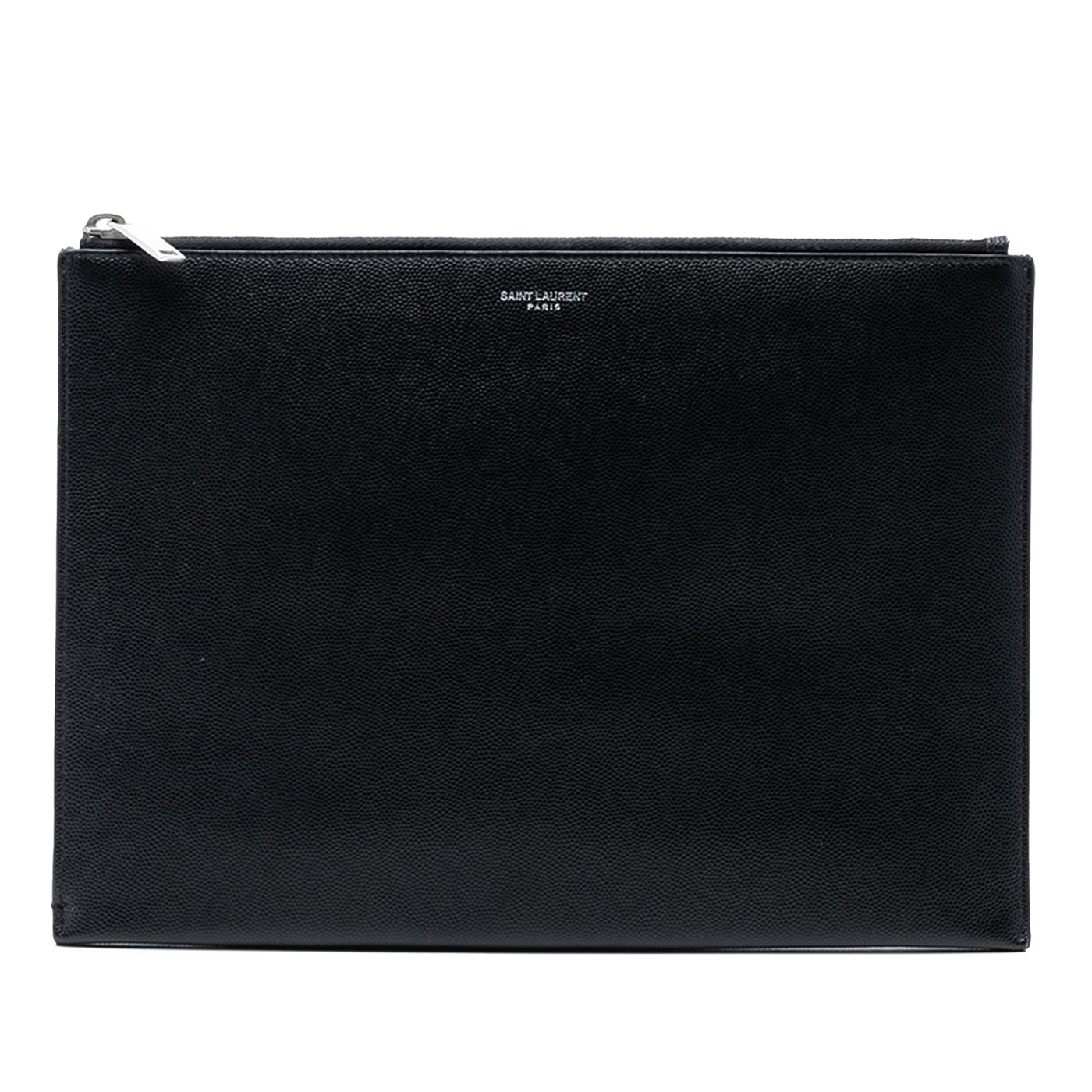 Grained Leather Zip Clutch - Image 1
