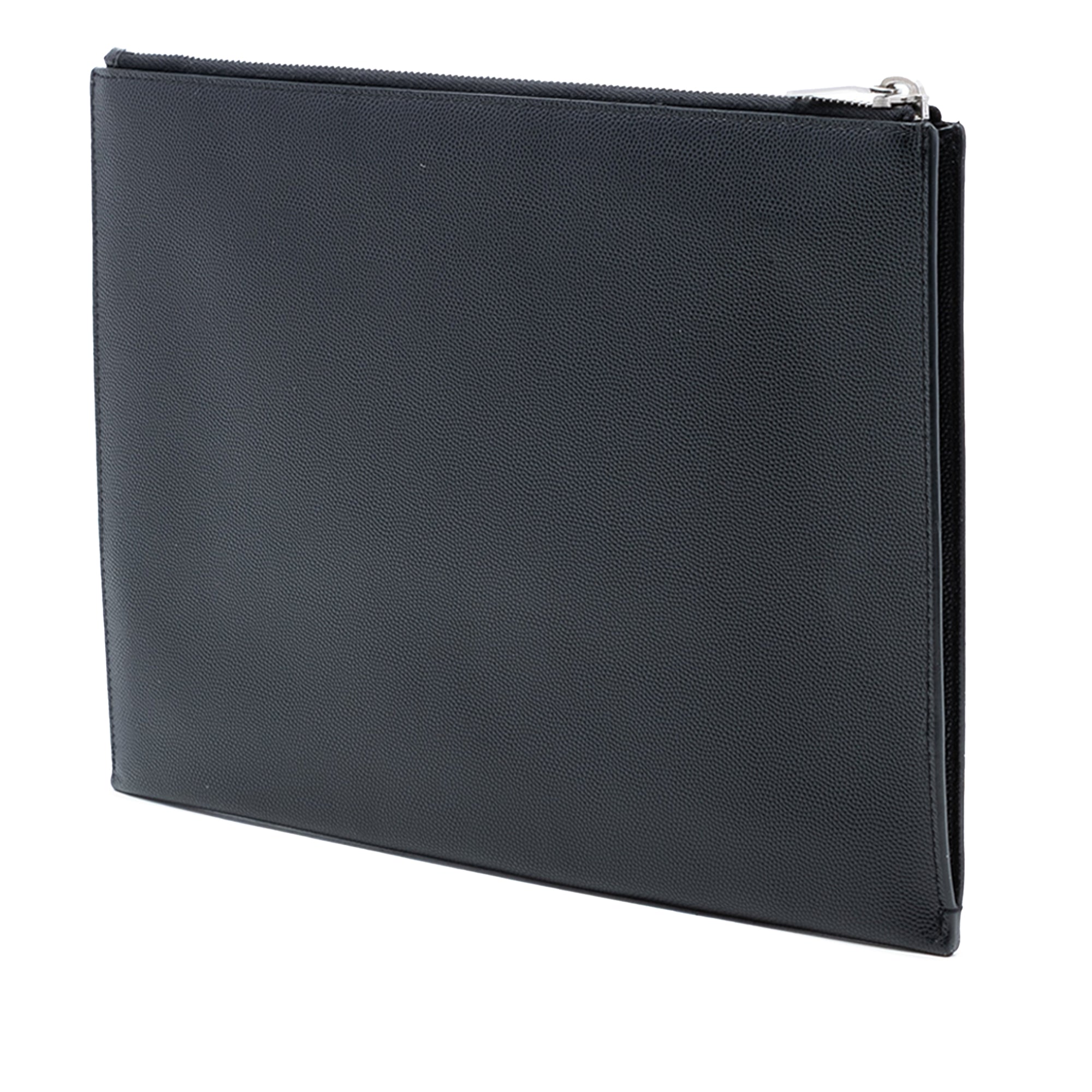 Grained Leather Zip Clutch - Image 2