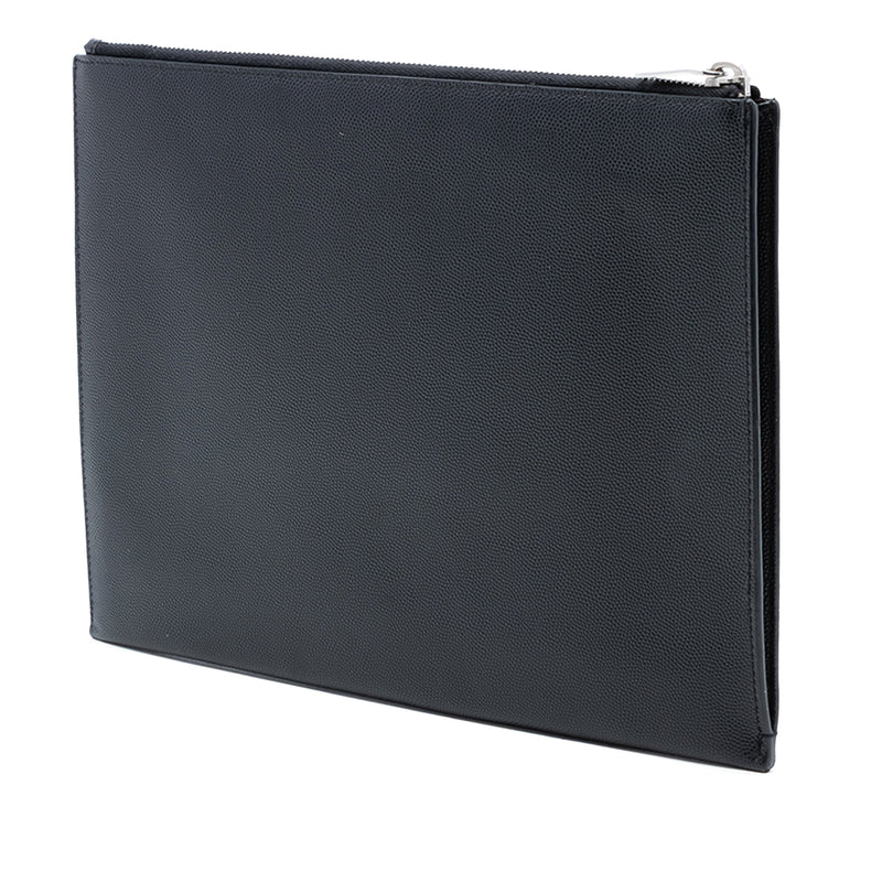 Grained Leather Zip Clutch - Image 2