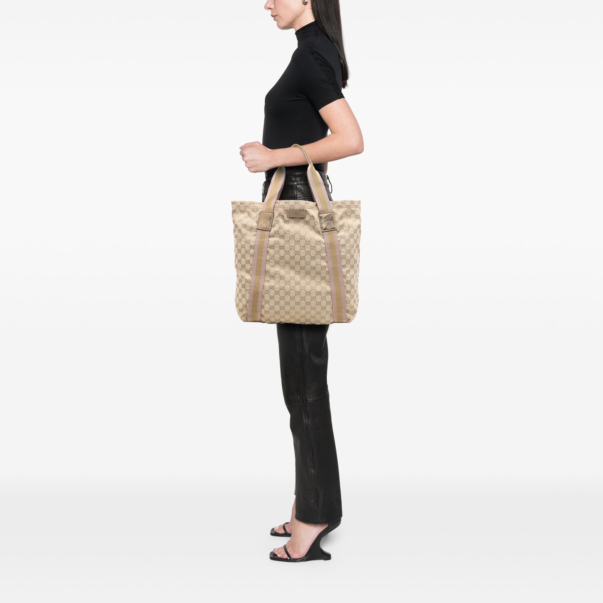 GG Canvas Web Tote - Image 7