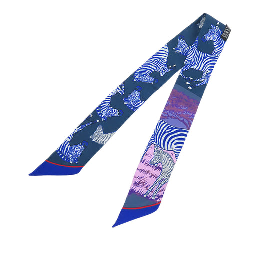 Les Zebres Silk Twilly Scarf - Image 1