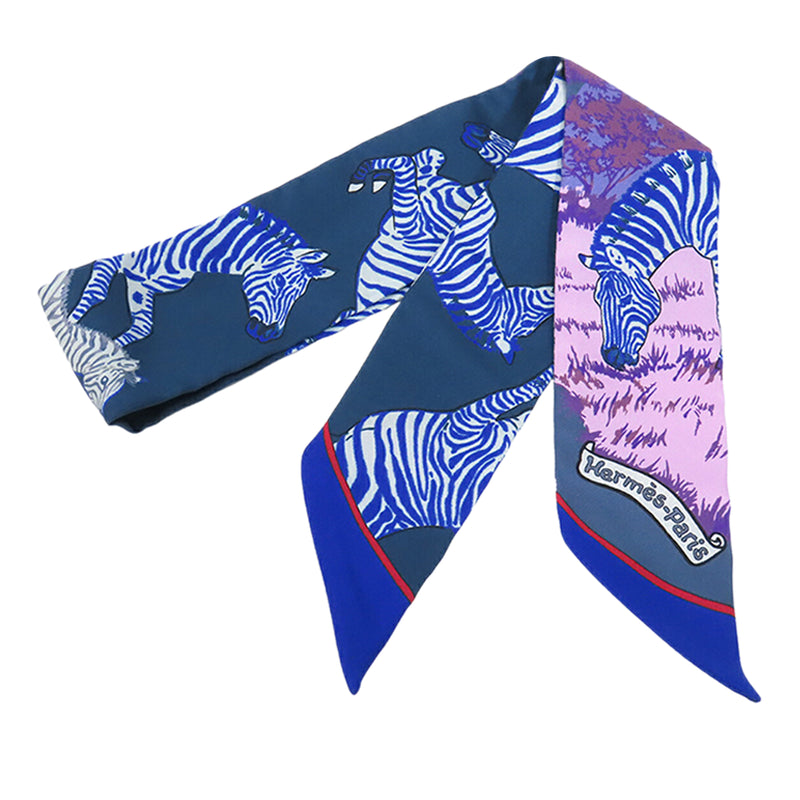 Les Zebres Silk Twilly Scarf - Image 2