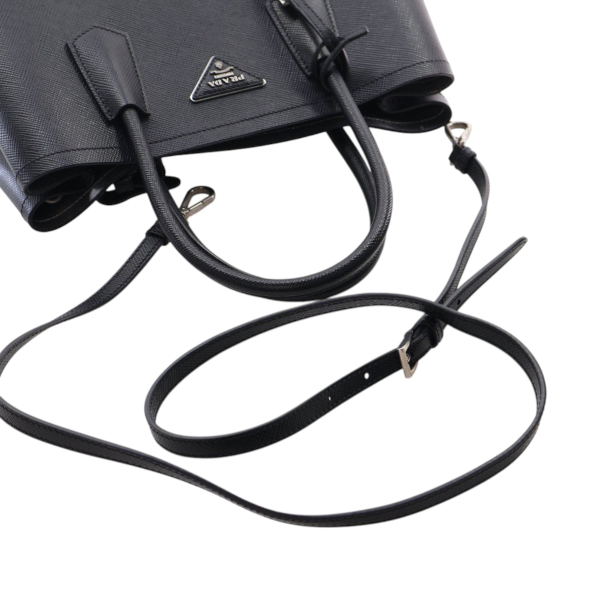 Medium Saffiano Cuir Double Satchel - Image 12