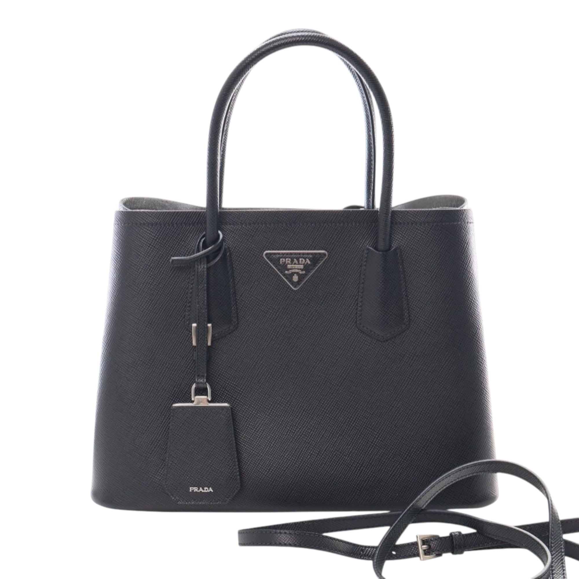 Medium Saffiano Cuir Double Satchel - Image 15