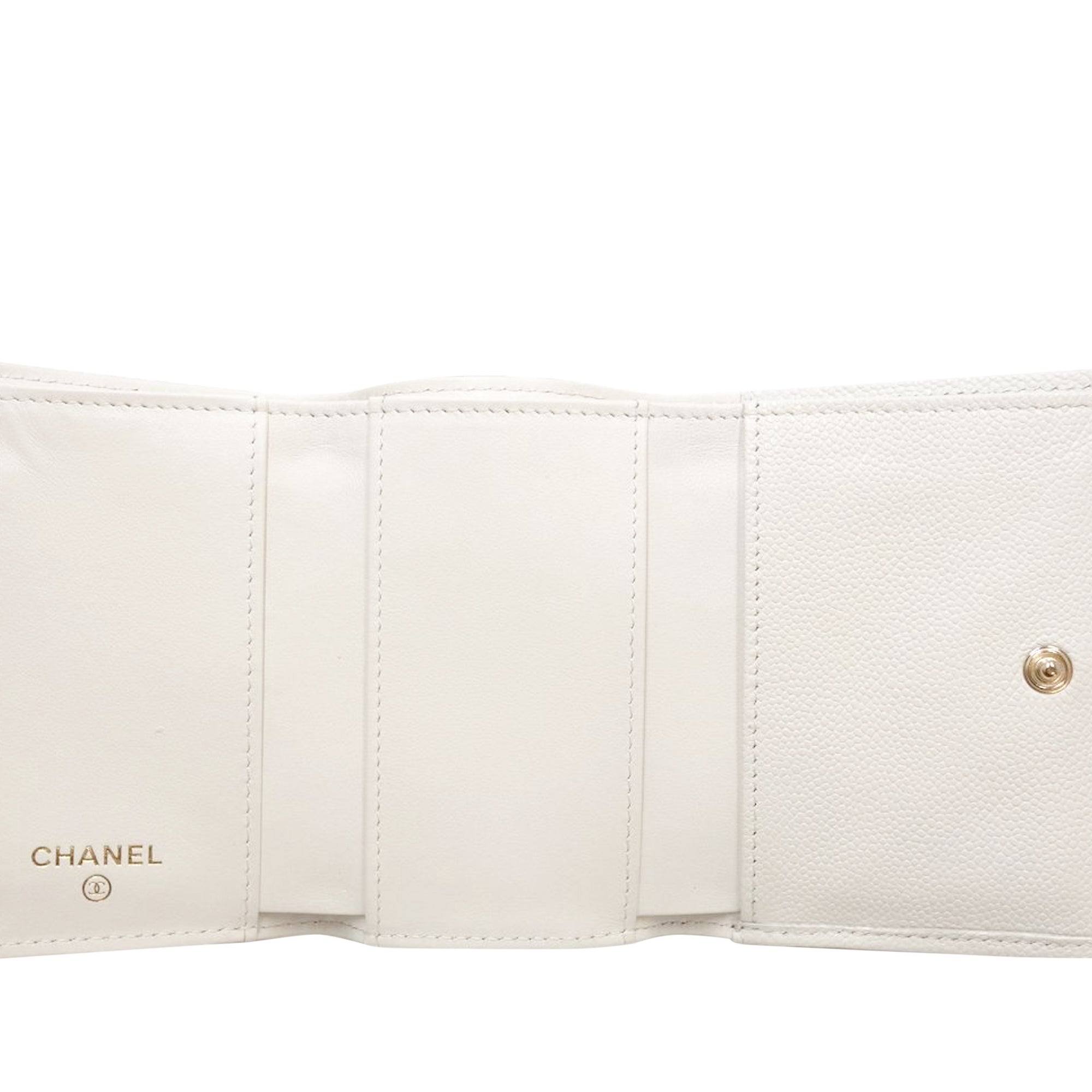 CC Quilted Caviar Flap Card Holder Wallet - Image 10