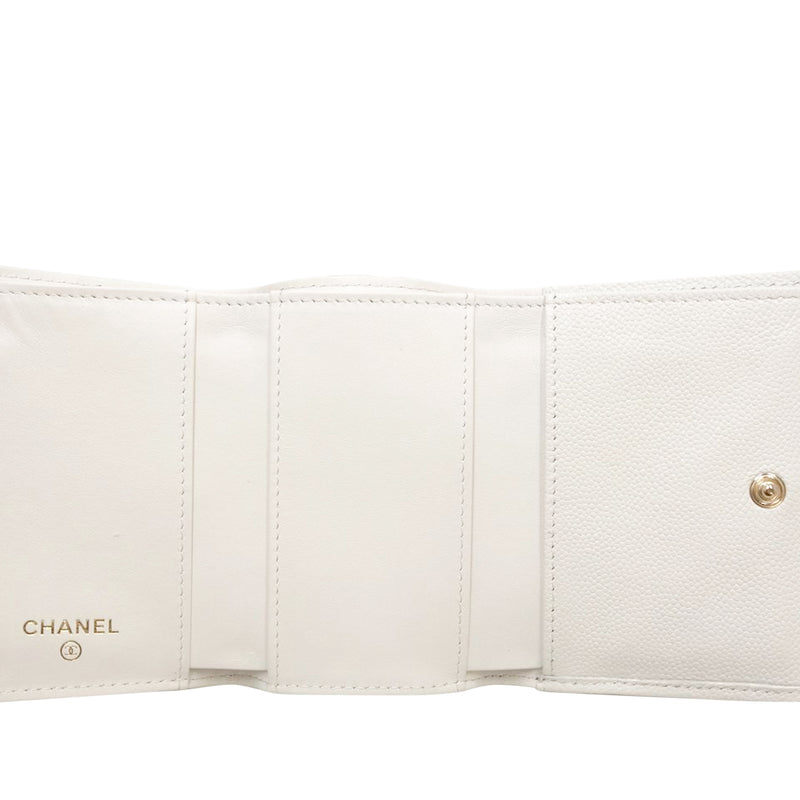 CC Quilted Caviar Flap Card Holder Wallet - Image 10