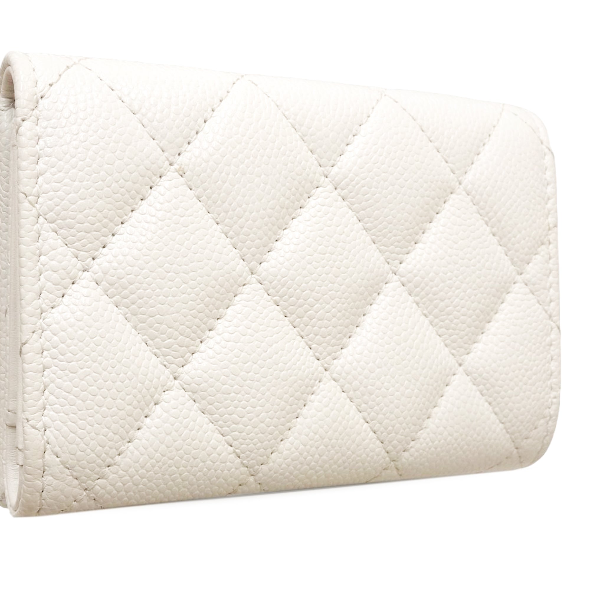CC Quilted Caviar Flap Card Holder Wallet - Image 2