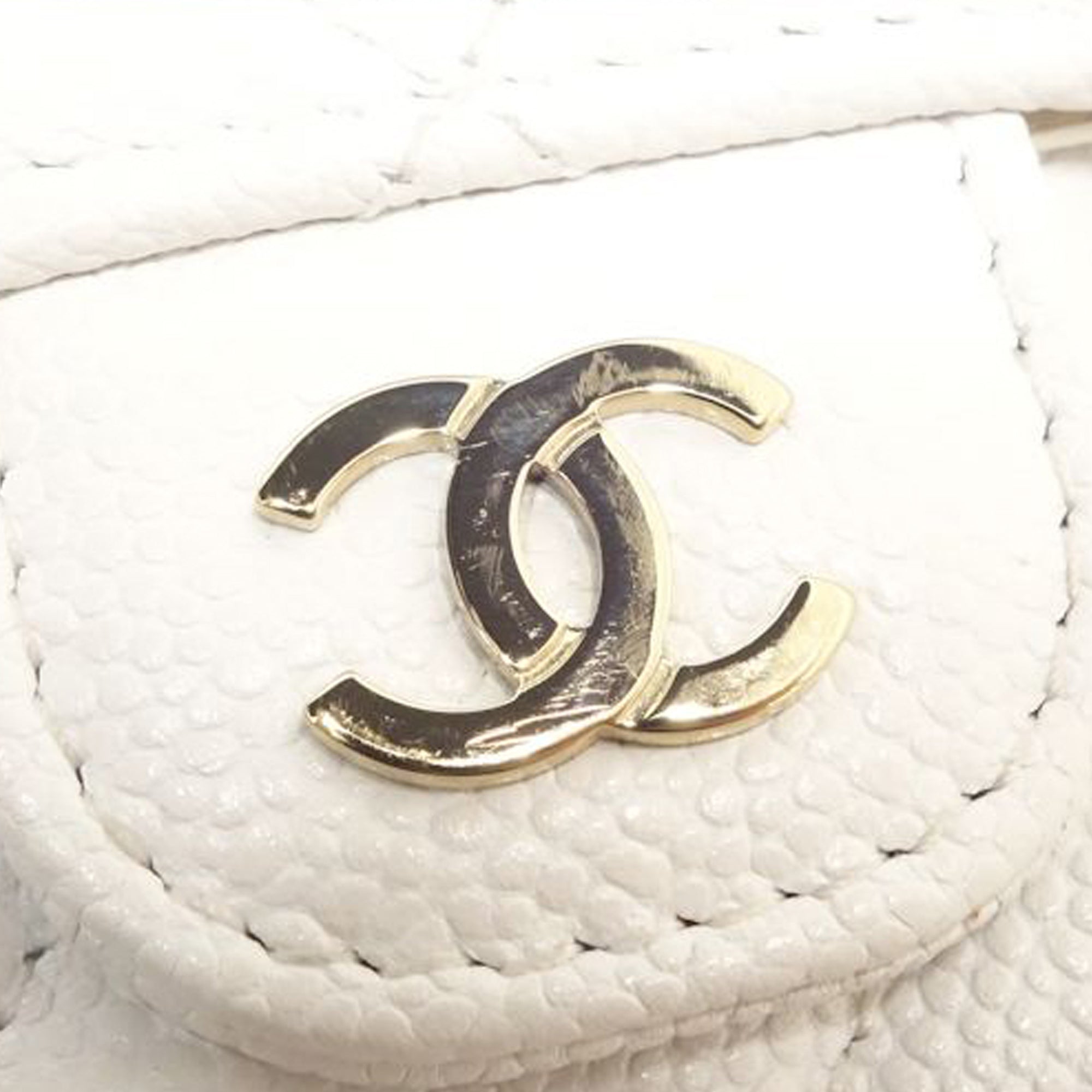 CC Quilted Caviar Flap Card Holder Wallet - Image 6