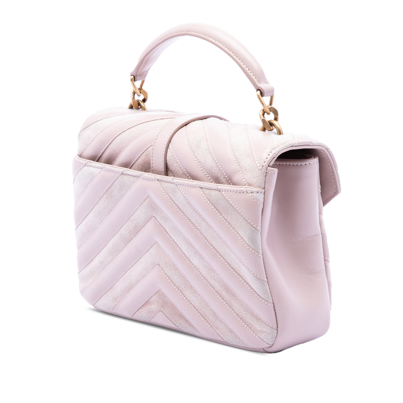 Medium Calfskin and Suede Chevron Monogram College Satchel - Image 2