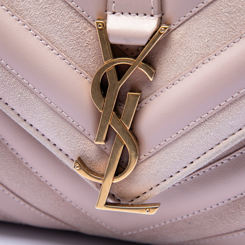 Medium Calfskin and Suede Chevron Monogram College Satchel - Image 6