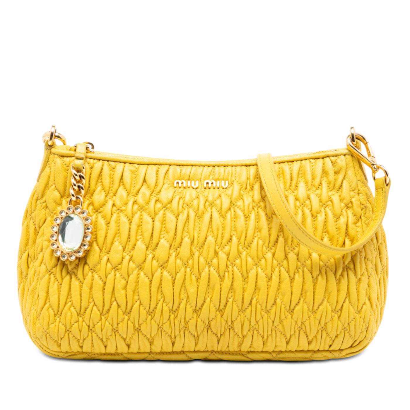 Matelasse Nappa Crystal Charm Shoulder Bag - Image 1