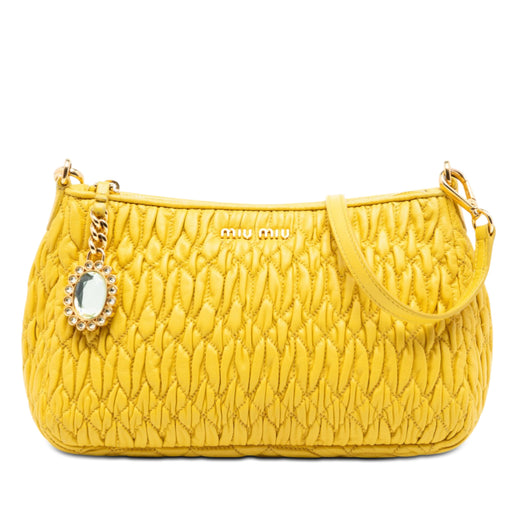 Matelasse Nappa Crystal Charm Shoulder Bag - Image 1