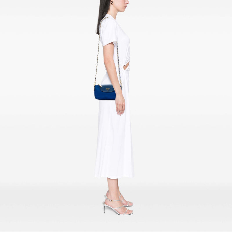Saffiano Trimmed Tessuto Chain Crossbody - Image 6