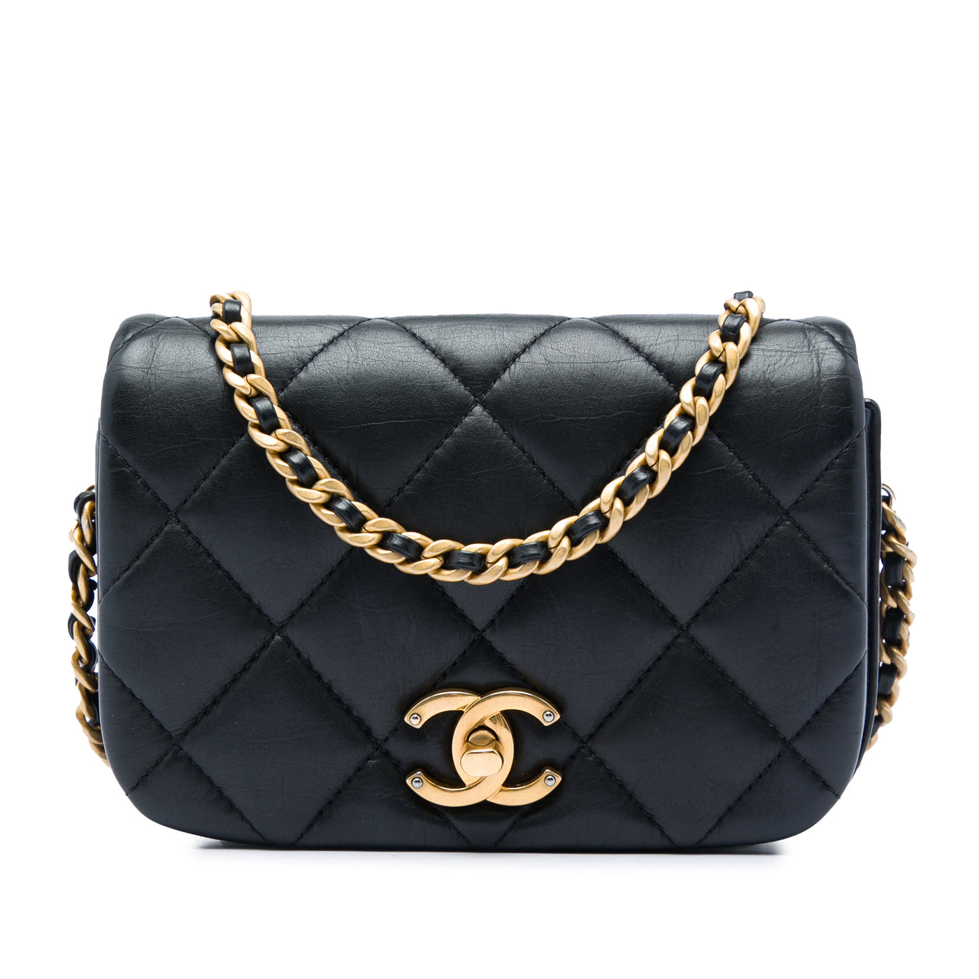 Mini Quilted Calfskin Nailed CC Flap - Image 1