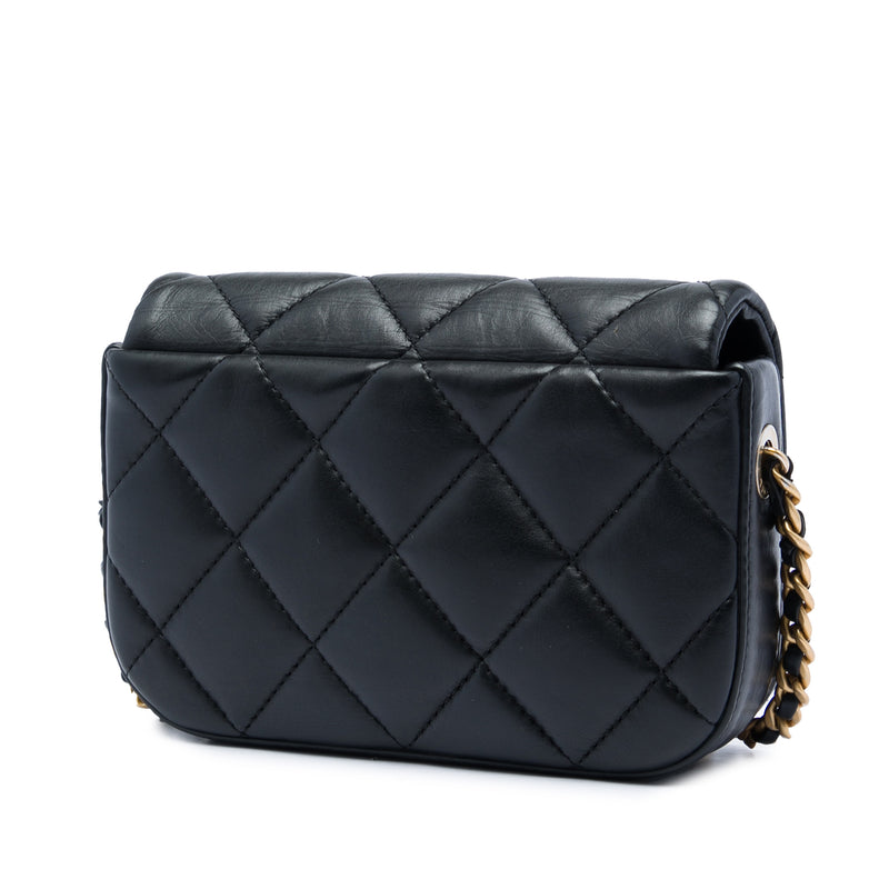 Mini Quilted Calfskin Nailed CC Flap - Image 2