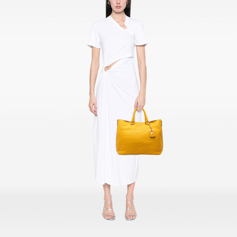Vitello Daino Side Zip Convertible Tote - Image 6