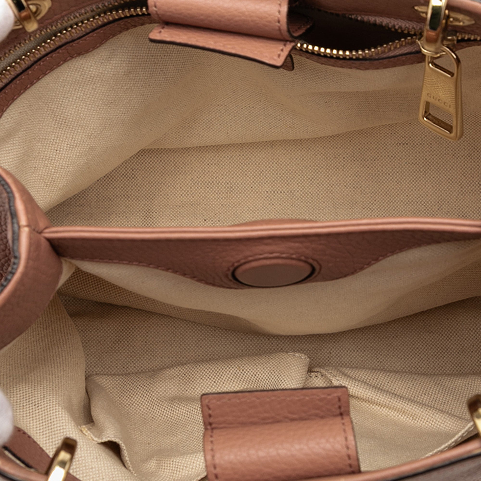 Small Calfskin Bamboo Shopper Satchel - Image 4