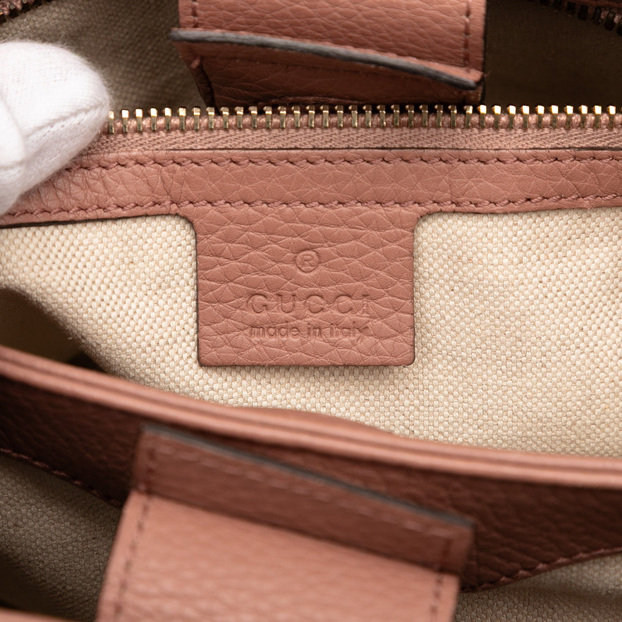 Small Calfskin Bamboo Shopper Satchel - Image 5
