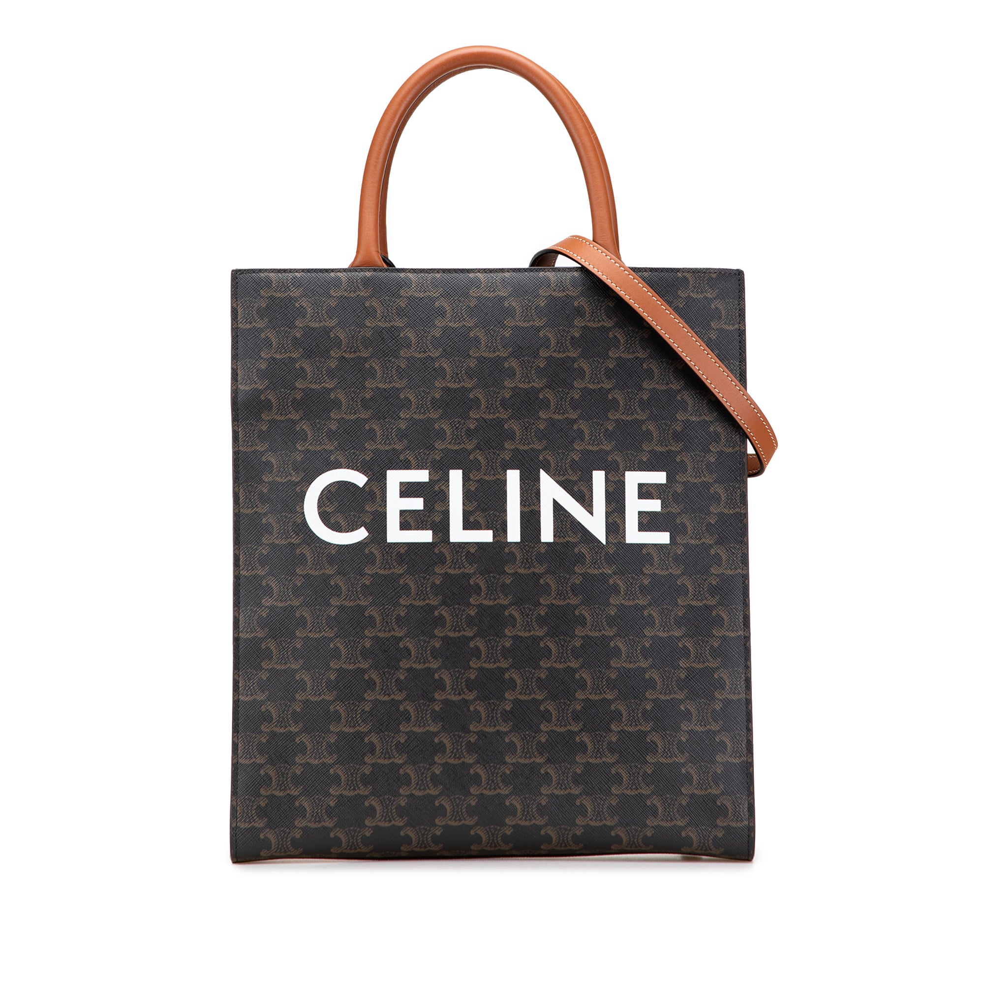 Small Triomphe Coated Canvas Vertical Cabas Tote - Image 1