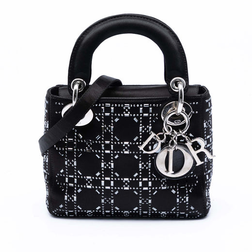 Mini Satin Cannage Strass Crystal Embellished Lady Dior - Image 1