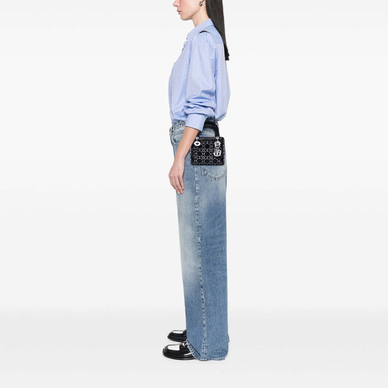 Mini Satin Cannage Strass Crystal Embellished Lady Dior - Image 5