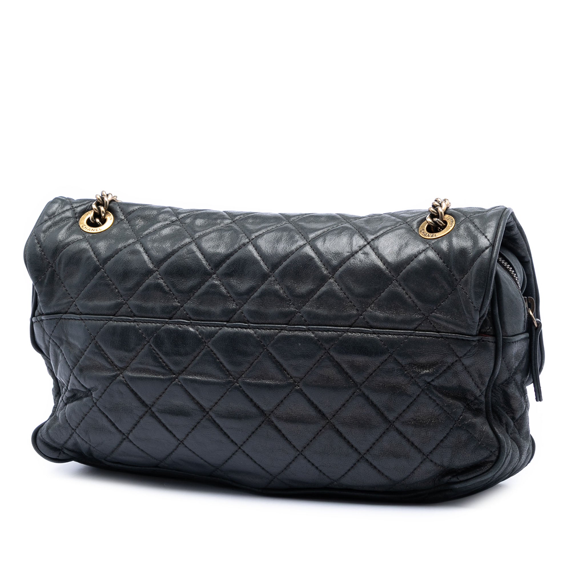 Large Quilted Iridescent Calfskin Shiva Flap - Image 2