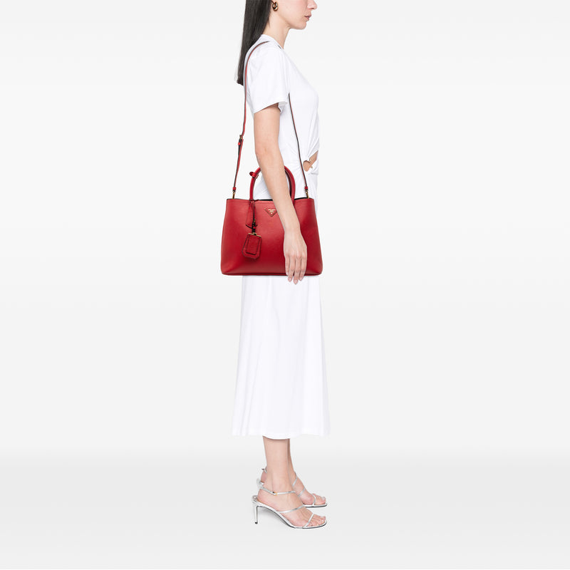 Medium Saffiano Cuir Double Satchel - Image 6