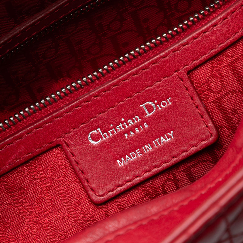 Large Lambskin Cannage Lady Dior - Image 5