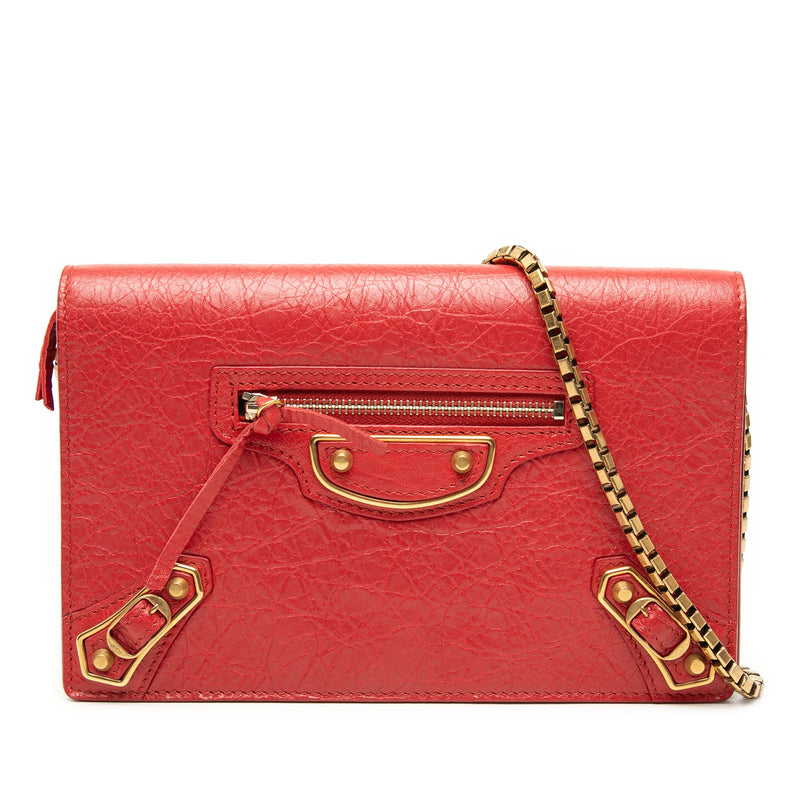Chevre Motocross Metallic Edge Wallet on Chain