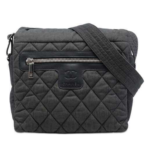 Small Quilted Denim Coco Cocoon Messenger Bag - Image 1