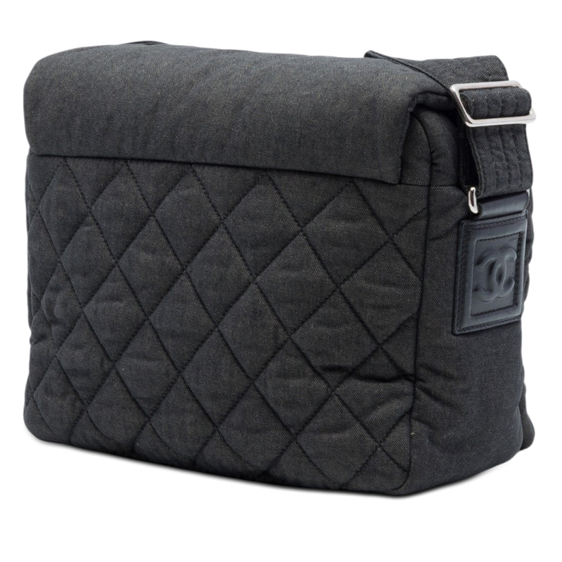 Small Quilted Denim Coco Cocoon Messenger Bag - Image 2