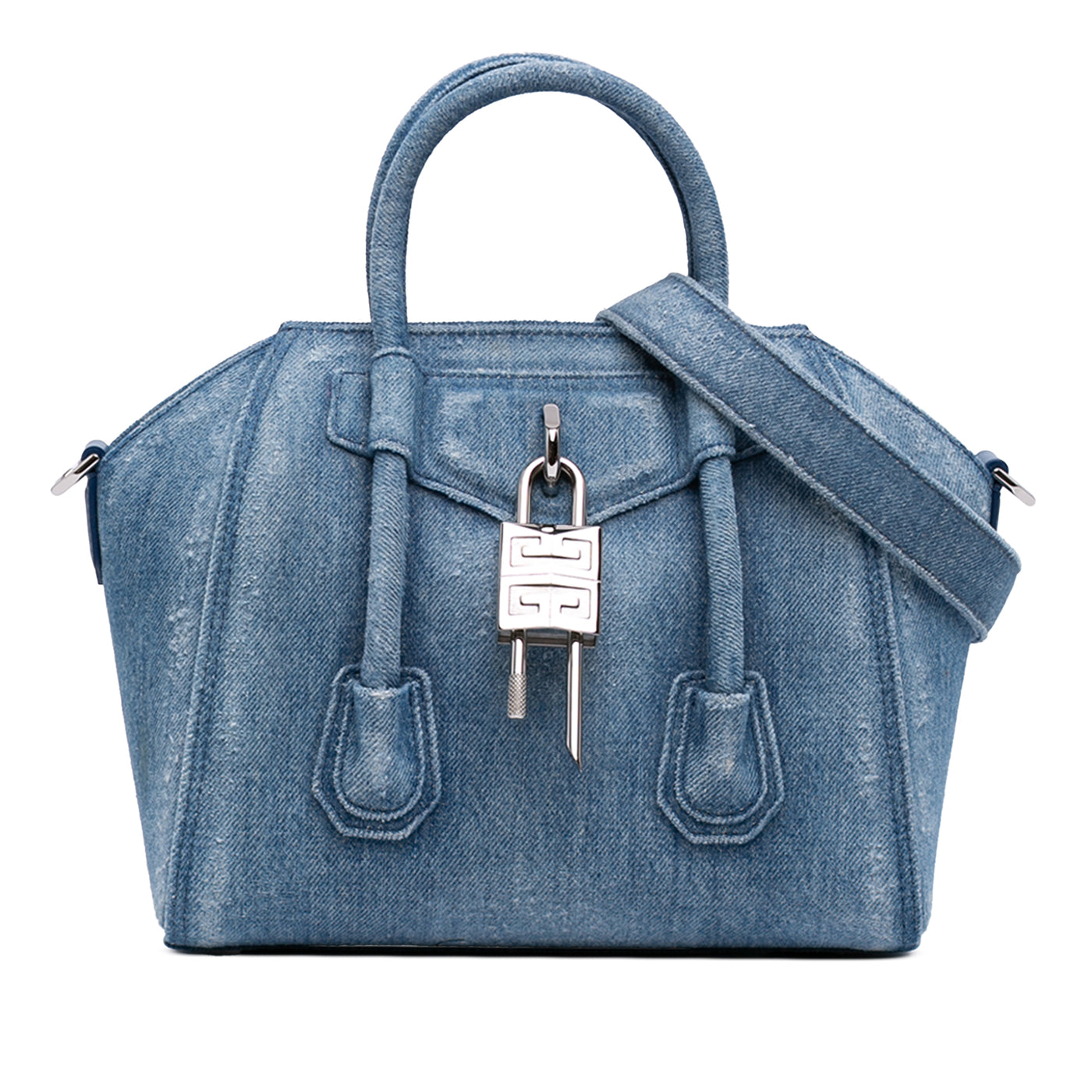 Mini Denim Antigona Lock Bag - Image 1