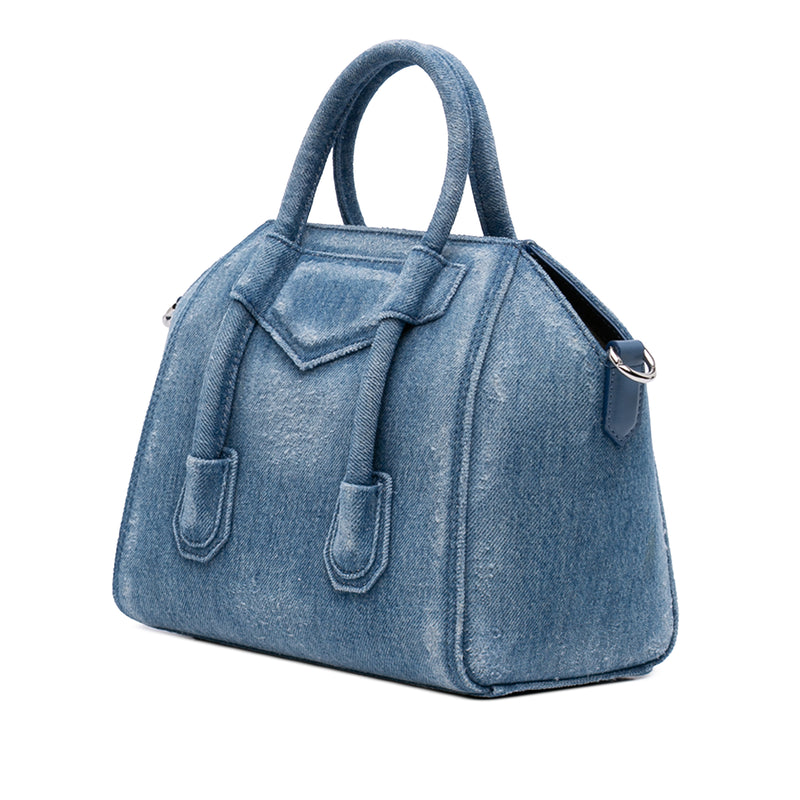 Mini Denim Antigona Lock Bag - Image 2