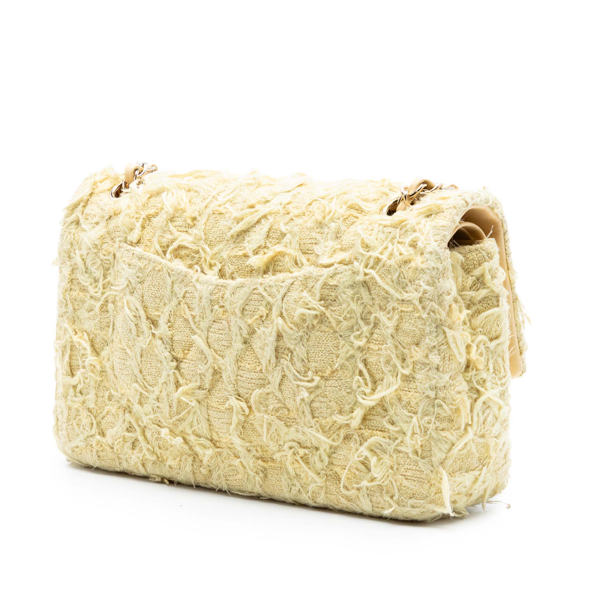 Medium Classic Fringed Tweed Double Flap - Image 2