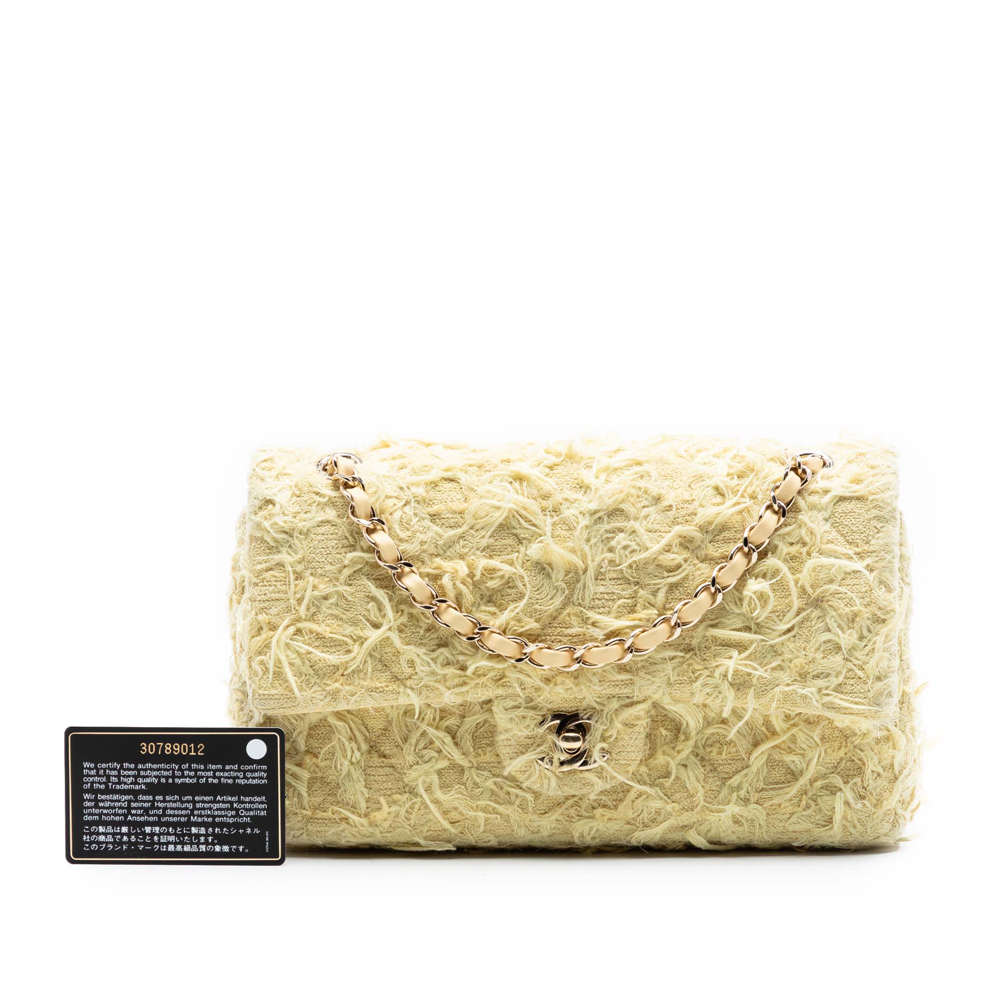 Medium Classic Fringed Tweed Double Flap - Image 8