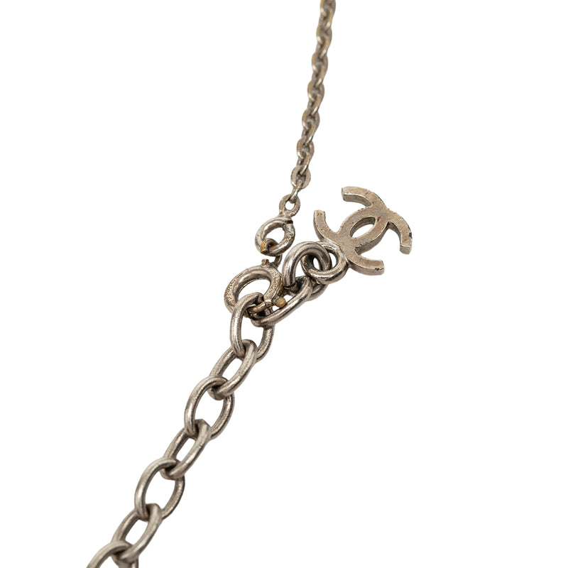 Brass and Mother of Pearl Camellia Pendant Necklace - Image 4
