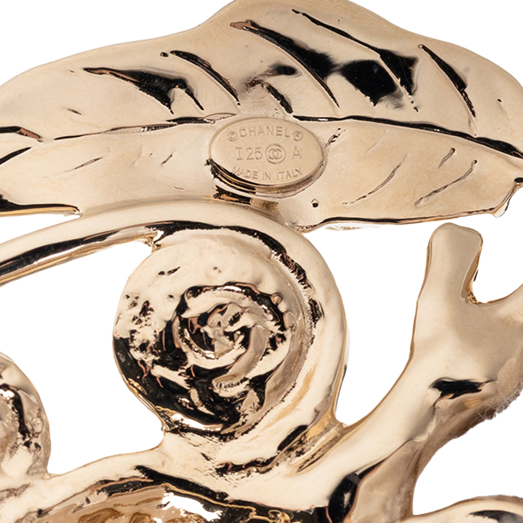 Gold Plated CC Strass and Gripoix Fruit Pin Brooch - Image 3