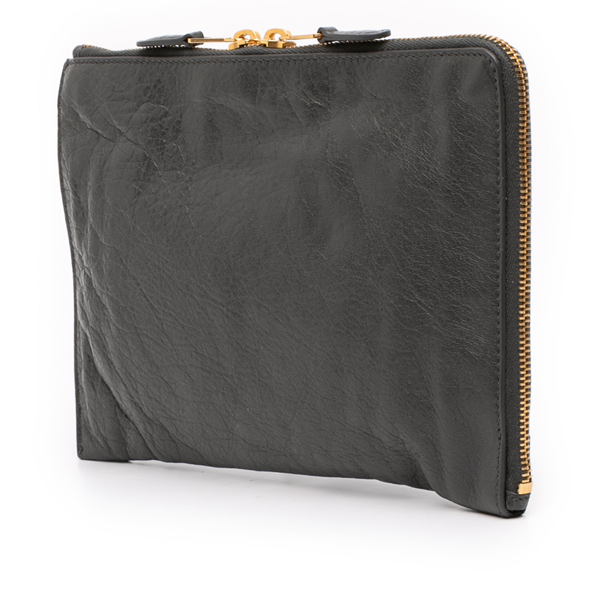 Lambskin Motocross Giant 12 Zip Around Flat Clutch - Image 2