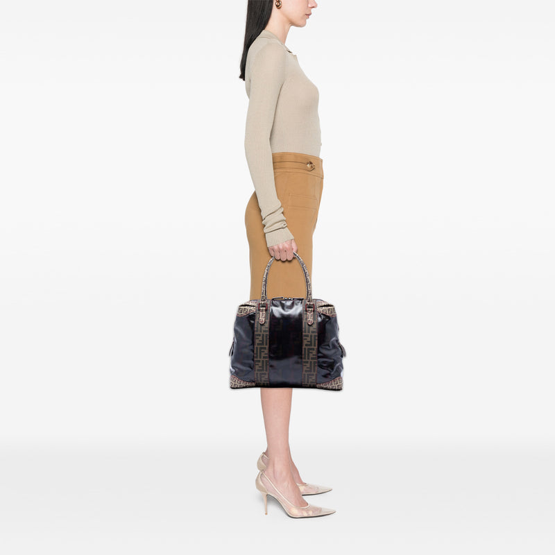 Large Zucca Coated Canvas B Mix Tote - Image 6
