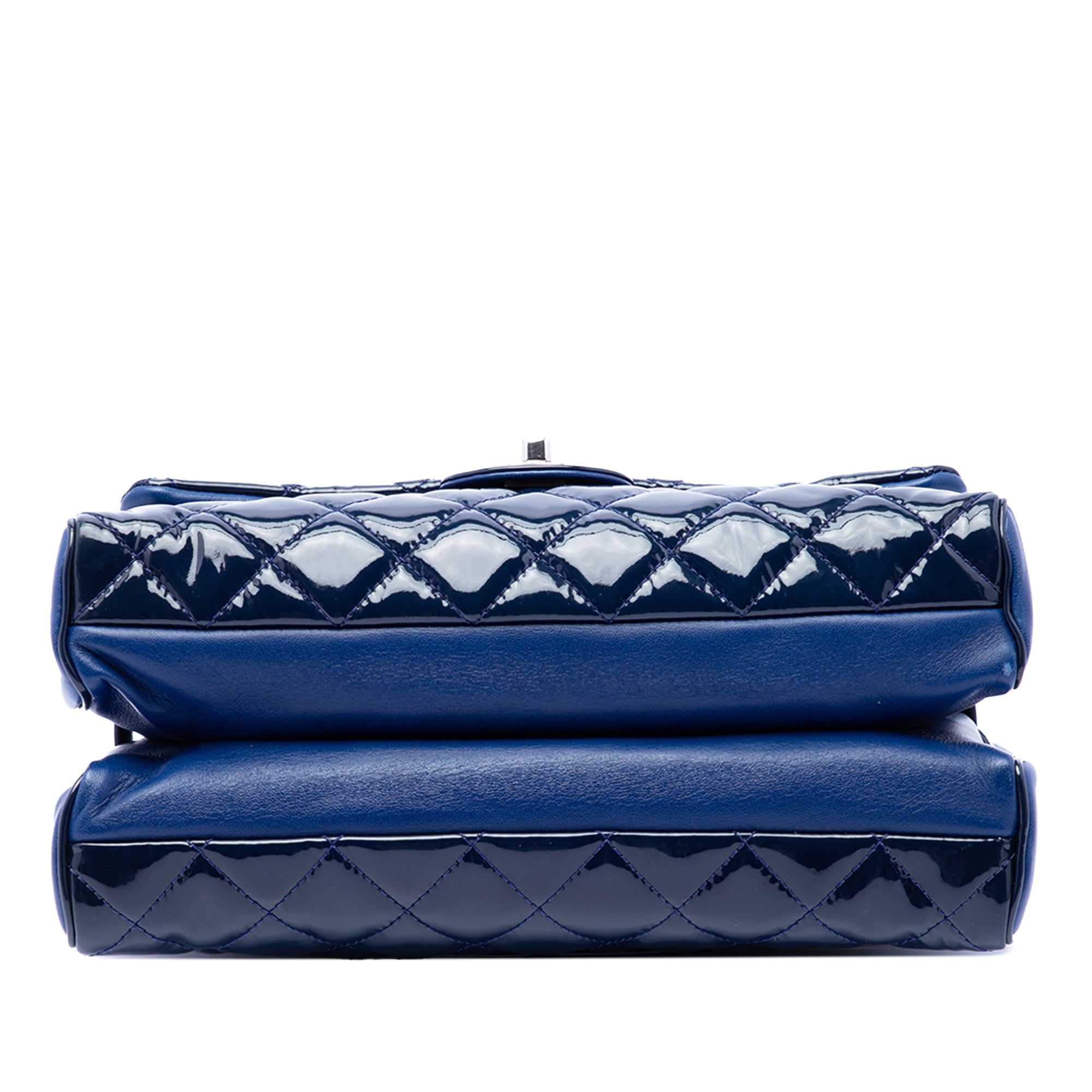 Large CC Quilted Patent Double Compartment Flap - Image 3