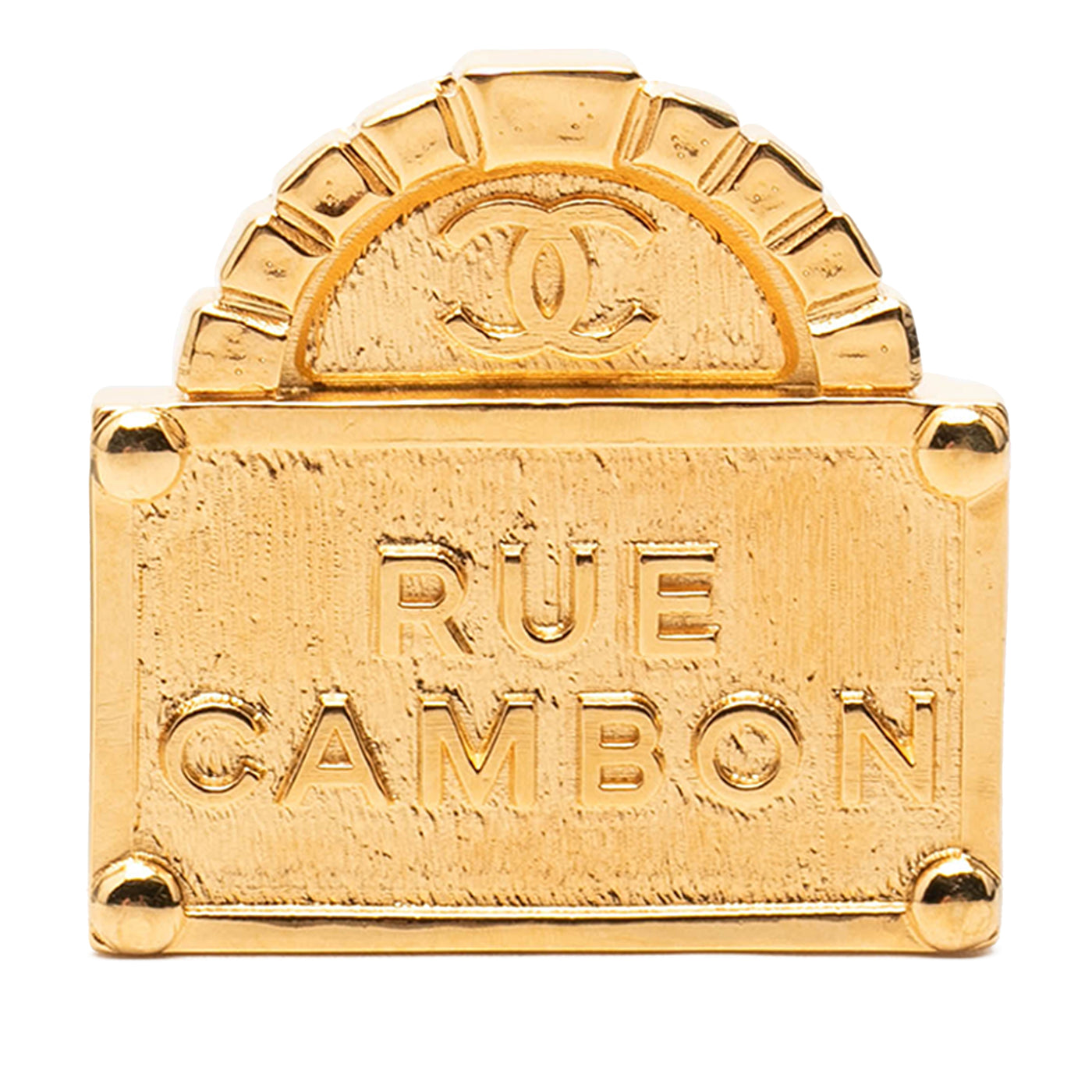 CC Gold Plated Rue Cambon Dome Brooch - Image 1