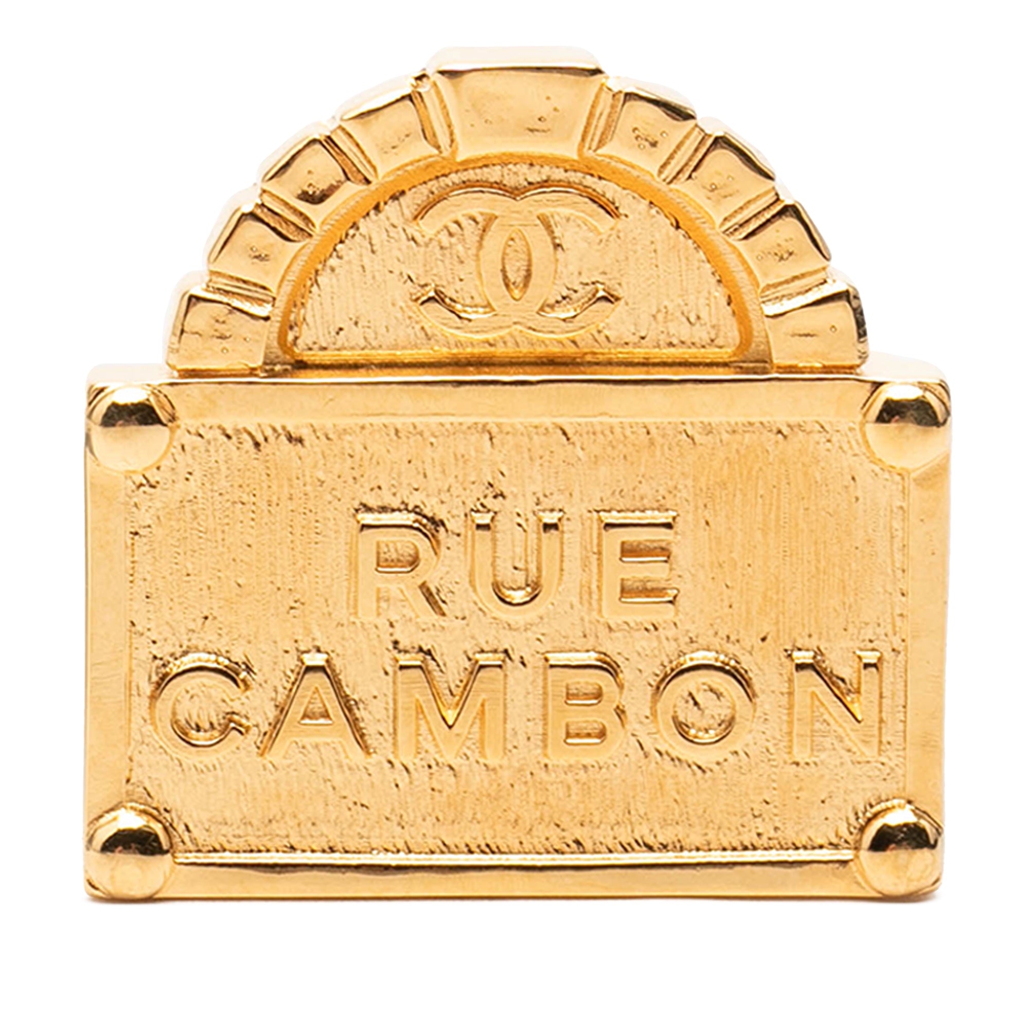 CC Gold Plated Rue Cambon Dome Brooch - Image 1