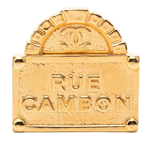CC Gold Plated Rue Cambon Dome Brooch - Image 1
