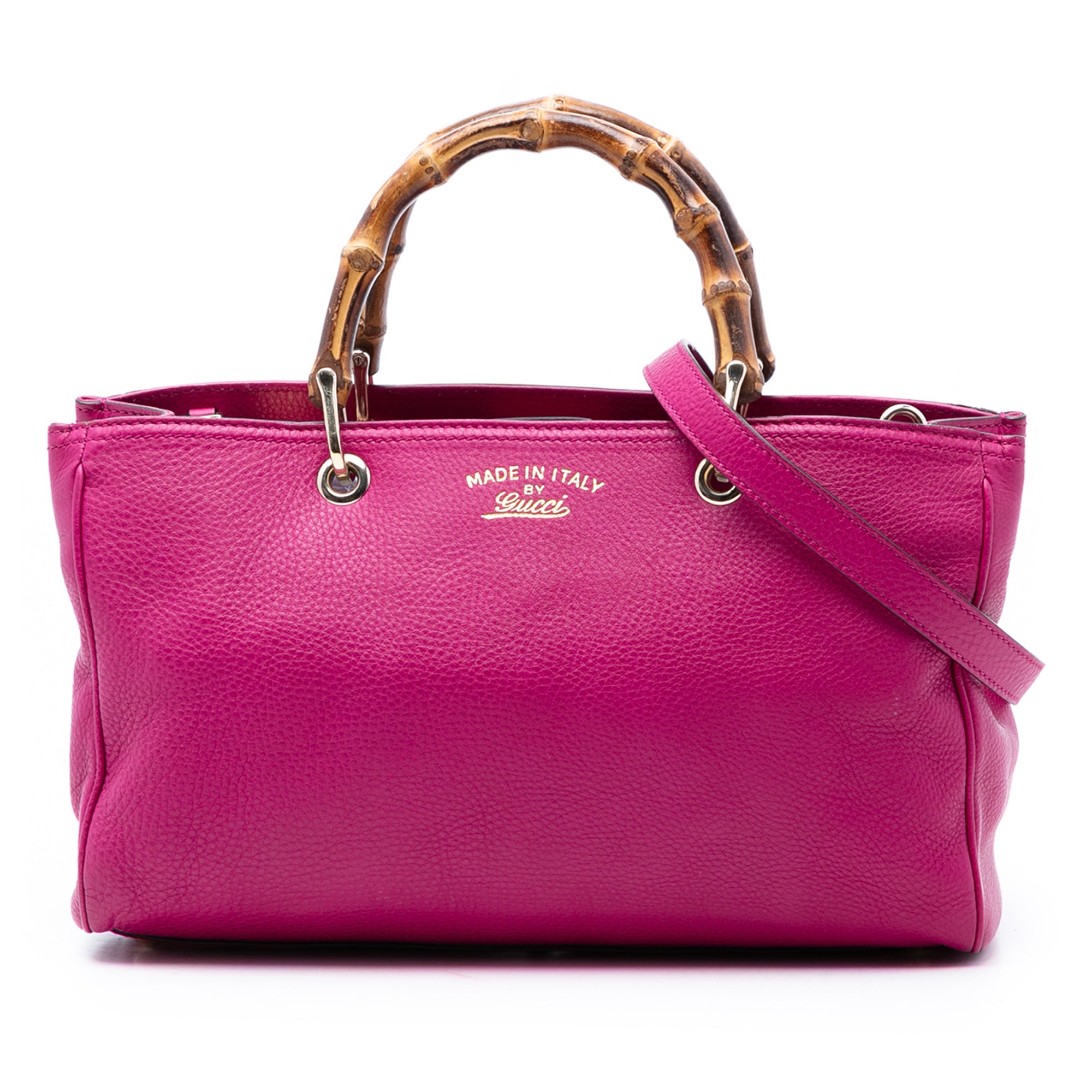 Medium Calfskin Bamboo Shopper Satchel - Image 1