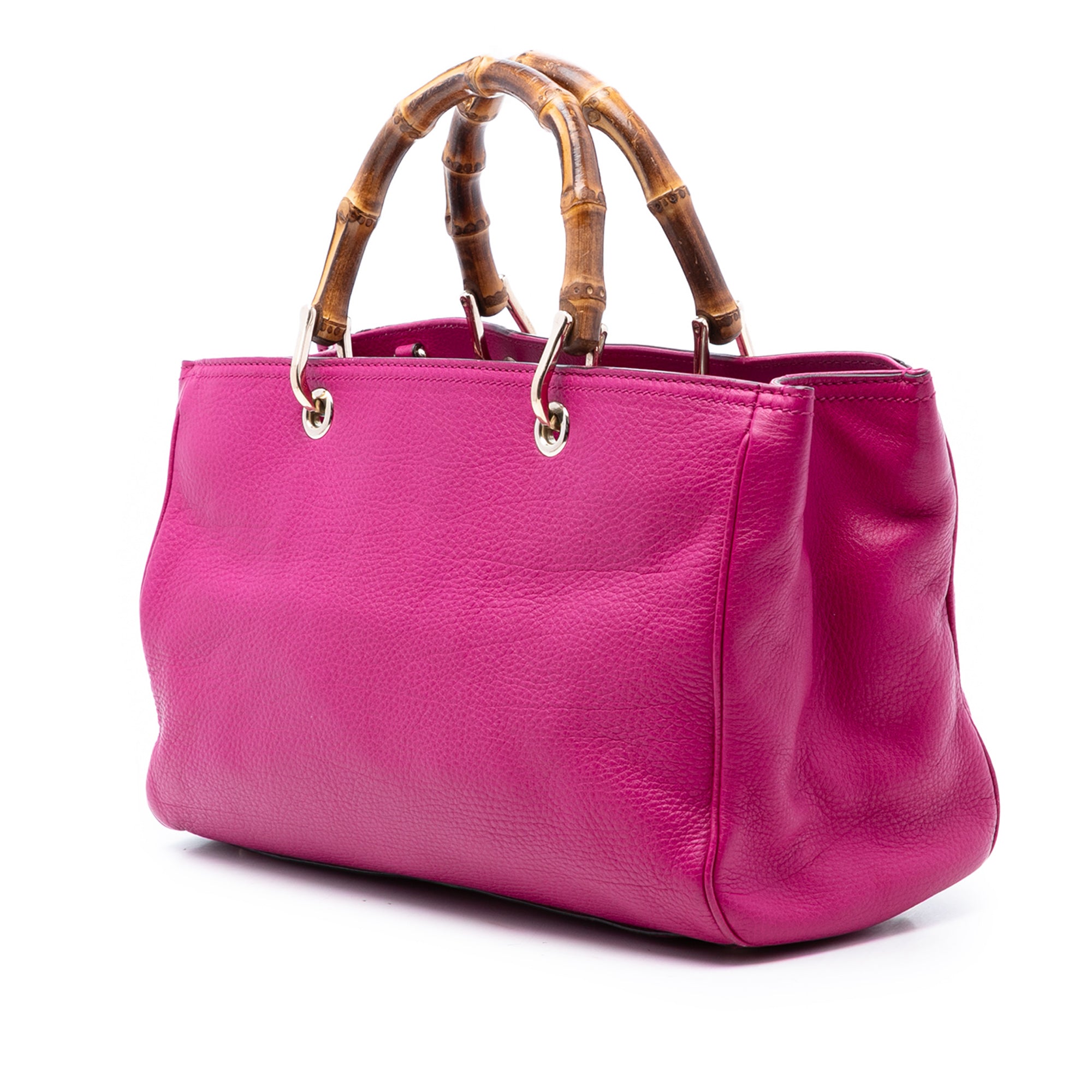 Medium Calfskin Bamboo Shopper Satchel - Image 2