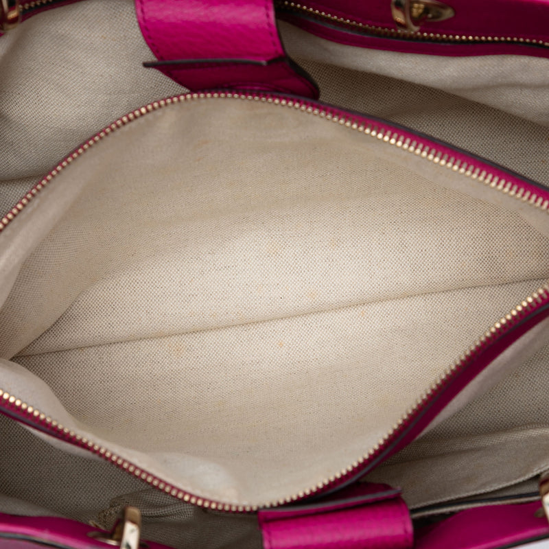 Medium Calfskin Bamboo Shopper Satchel - Image 4