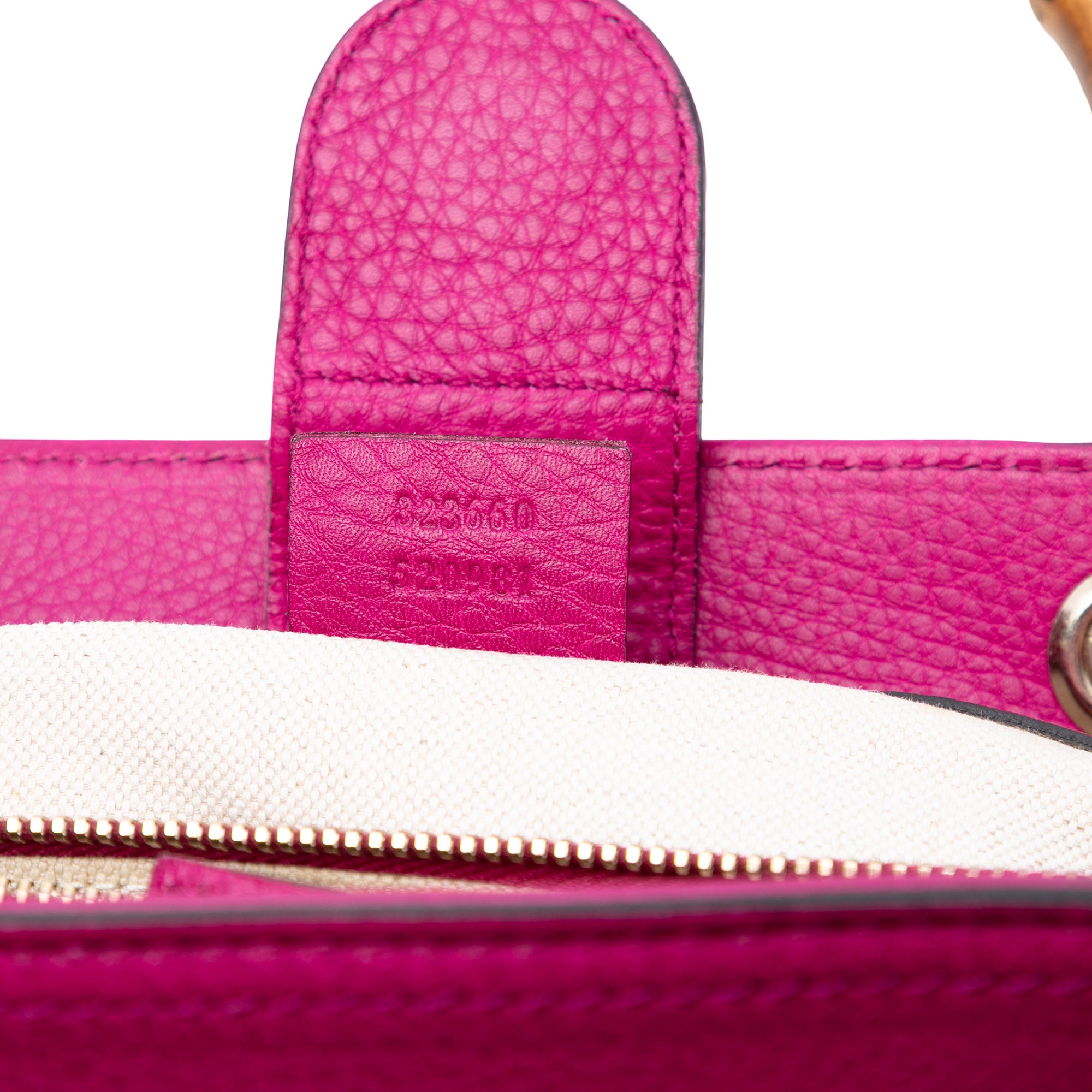 Medium Calfskin Bamboo Shopper Satchel - Image 5
