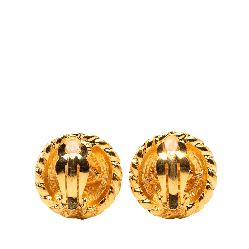 CC Gold Plated Round Clip On Earrings - Image 2