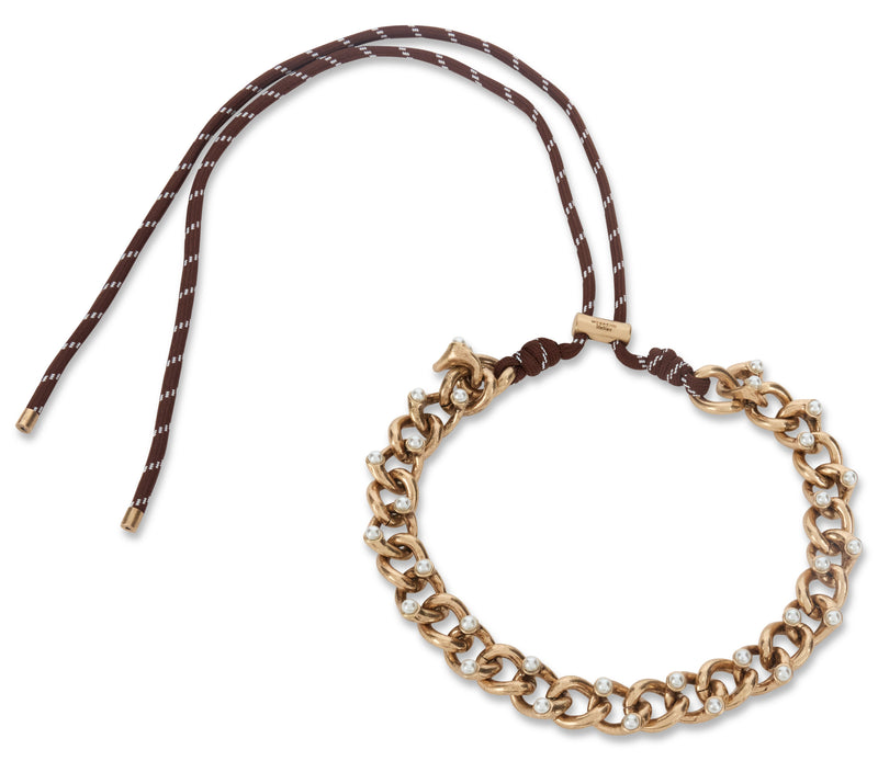 Weekend Max Mara Metal Chain And Cord Necklace — Gold Necklaces